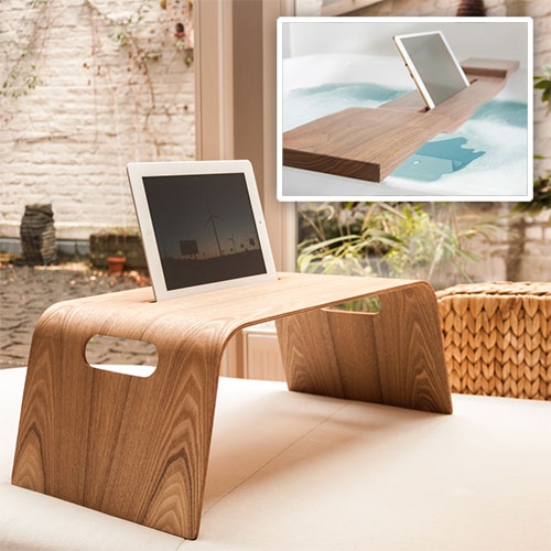 WOOD U? Wooden iPad and Tablet stands perfect for the bed, couch, and even the bathtub. By Trimborn & Eich.