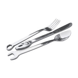 If you've ever needed a wrench and a fork at the same, and to be honest who hasn't; then these are for you. "It's dinnerware with real flair!" - by Northern Tool and Equipment