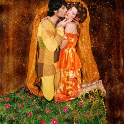 La esencia de Klimt is beautifull work done by Kattaca. Photografic recreation of the most famous paints of Gustav Klimt.