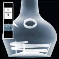 The Macallan 12yo holiday bottles feature Nick Veasey's x-ray imagery of their 6 pillars!