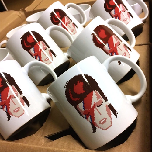 Diesel Sweeties Zaggy Starbucks Mug - pixelated David Bowie goodness!