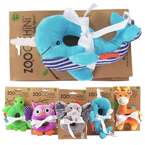 Zoocchini Narwhal Baby Rattle - what an unexpected (and adorable) creature for a baby gift!